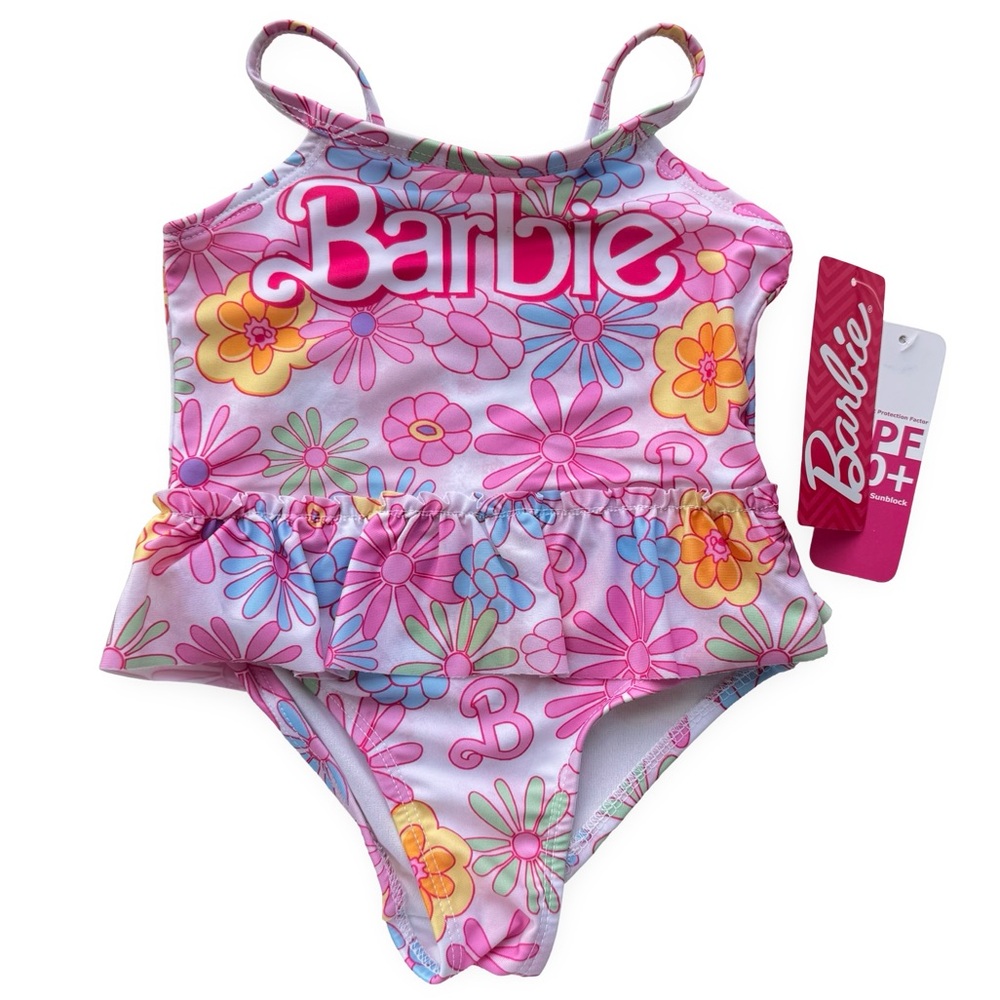 Barbie Toddler Little Girls One Piece Swimsuit, Pink Size 2T NWT NEW